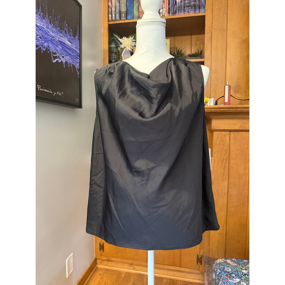 NWT Halogen Black Cowl Neck Sleeveless Top Sz. S